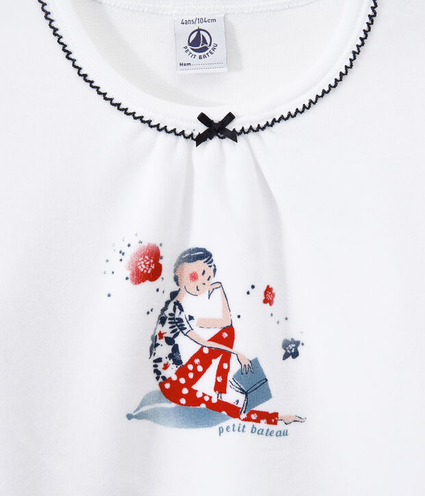 M&auml;dchen-Schlafanzug aus Nicki blau/weiss