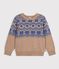 Kinder-Jacquardpullover aus Wolle und Baumwolle vielfarbig/vielfarbig