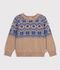 Kinder-Jacquardpullover aus Wolle und Baumwolle vielfarbig/vielfarbig