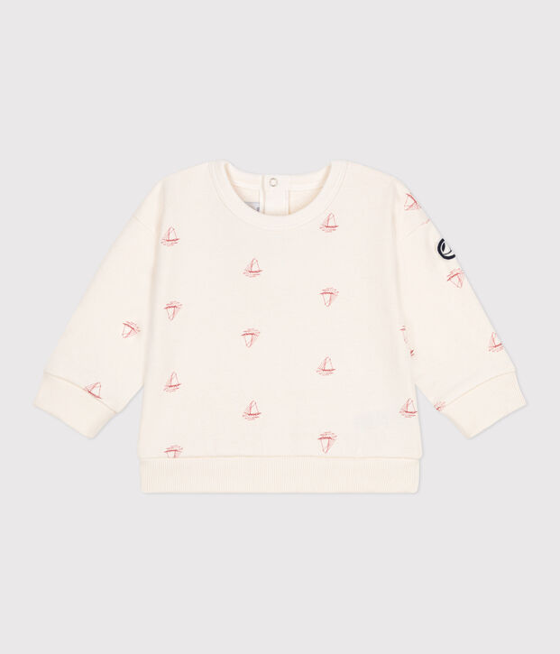 Baby-Sweatshirt aus Baumwolle mit Schiff-Motiv im Vintage-Stil rot/rot