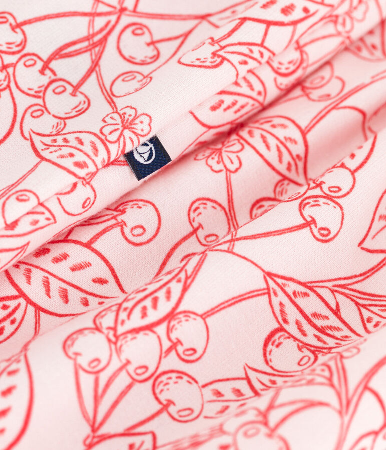 &Auml;rmelloser Baby-Kurzoverall aus Baumwolle mit rosa Kirschen rosa/rot