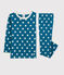 Snugfit-Kinderpyjama aus Bio-Baumwolle mit grafischem Print MALLARD/ ECUME