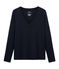Langärmliges T-Shirt aus Sea Island-Baumwolle für Damen blau MARINE