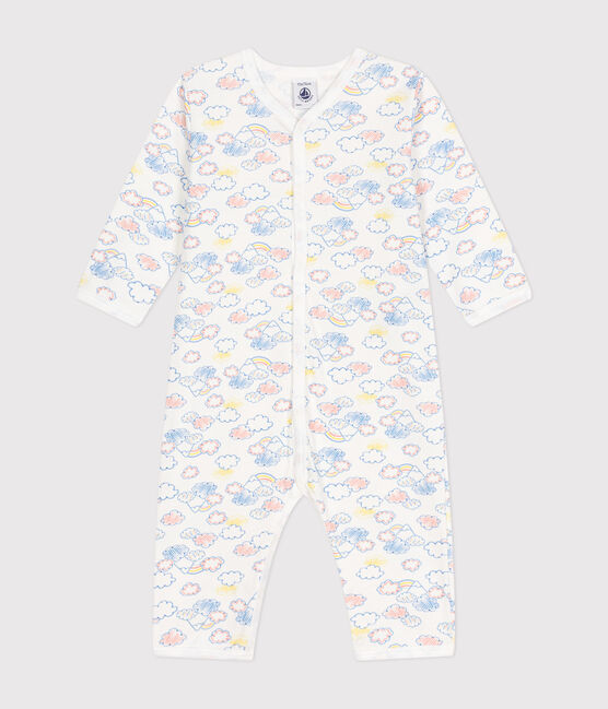 Baby-Strampler ohne Füße aus Baumwolle weiss MARSHMALLOW/weiss MULTICO