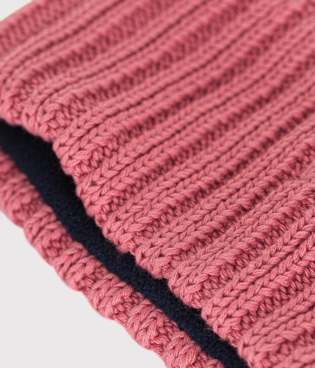 Baby-Schlauchschal aus Strick mit Fleece-Futter rosa