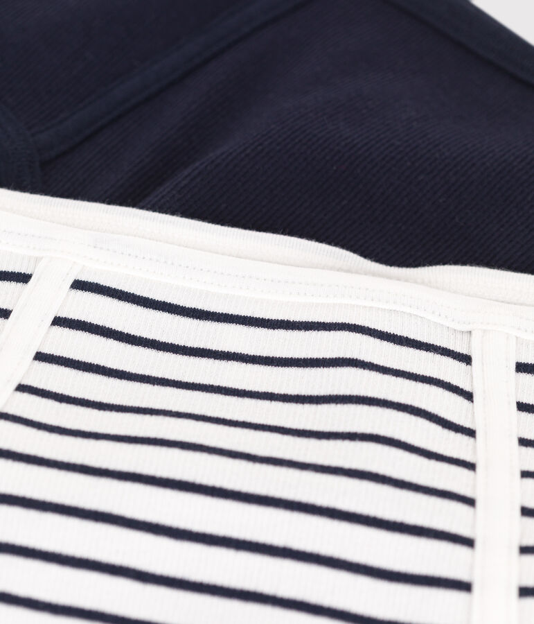 2er-Set Damen-Slips High Waist aus Baumwolle mit Elastan vielfarbig