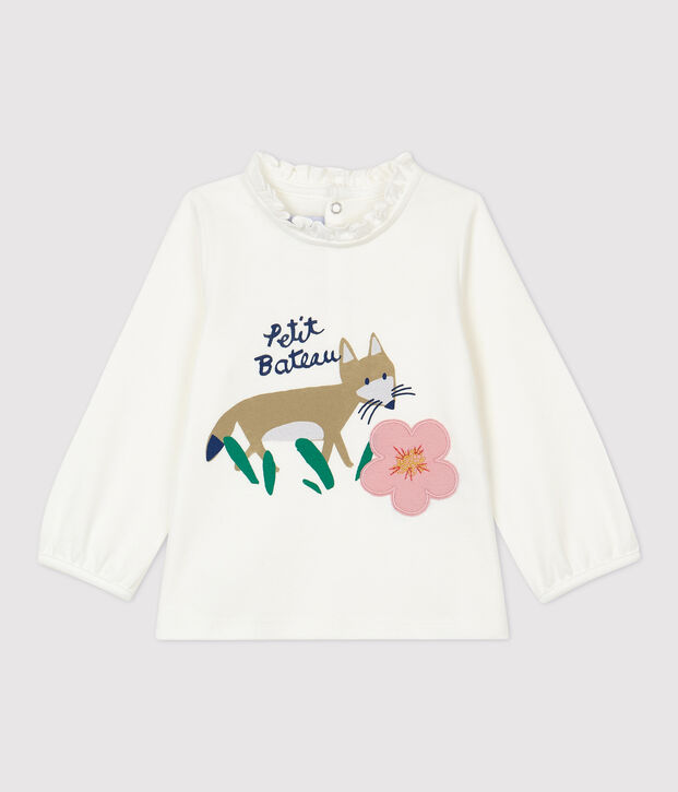 Baby-Bluse aus Baumwolle. weiss