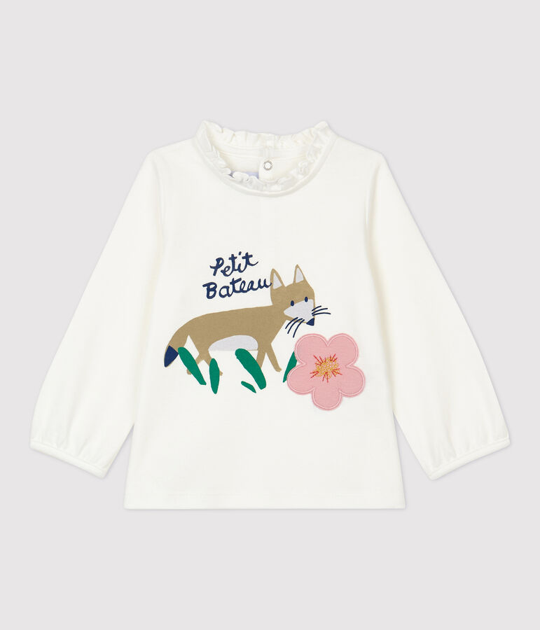 Baby-Bluse aus Baumwolle. weiss