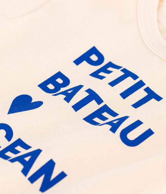 Kurzärmeliges Baby-T-Shirt aus Jersey mit Motiv naturfarben AVALANCHE