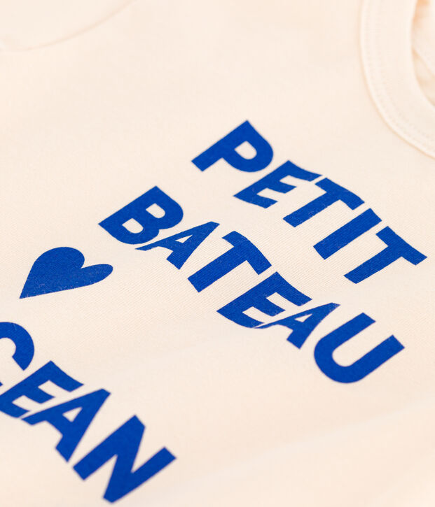 Kurz&auml;rmeliges Baby-T-Shirt aus Jersey mit Motiv naturfarben