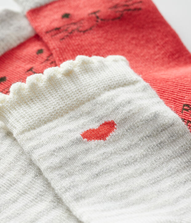 2er-Set Babysocken f&uuml;r M&auml;dchen rot