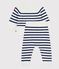 2-teiliges Baby-Set aus Wollstrick mit Matrosenstreifen blau MARSHMALLOW/ SOIR