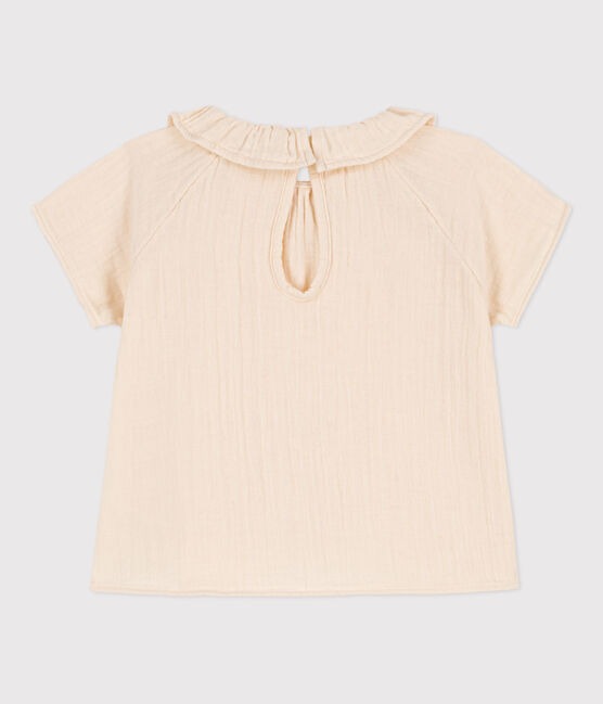 Kurzärmelige Babybluse aus Musselin-Stoff naturfarben AVALANCHE