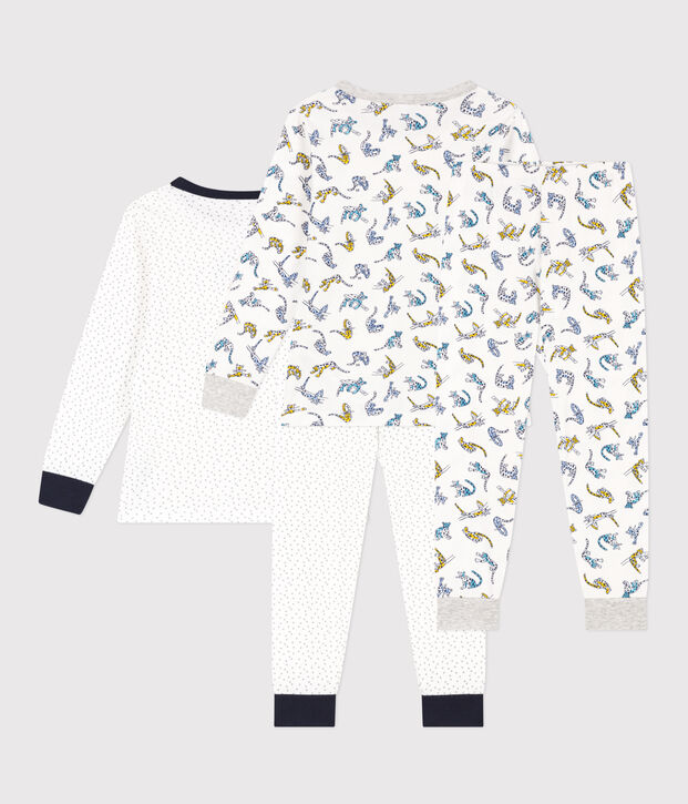 2er-Set Kinderpyjamas aus Baumwolle mit Stern- und Katzenmotiv vielfarbig