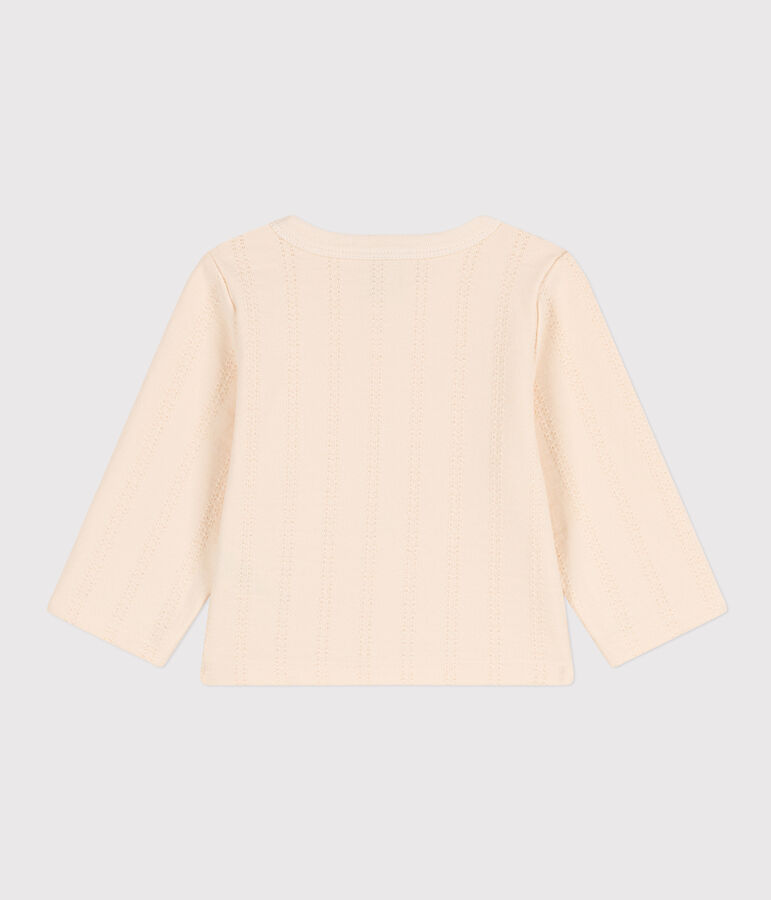 Baby-Cardigan aus Jersey mit dekorativen Tupfen naturfarben