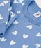 Kinder-Pyjama aus Molton mit Herzmotiv blau/weiss