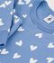 Kinder-Pyjama aus Molton mit Herzmotiv blau/weiss