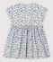 Kurzärmeliges Baby-Kleid aus Popeline für Mädchen weiss MARSHMALLOW/weiss MULTICO