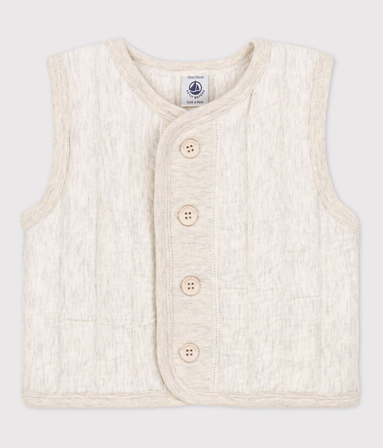 Baby-Weste aus gestepptem Doppeljersey beige