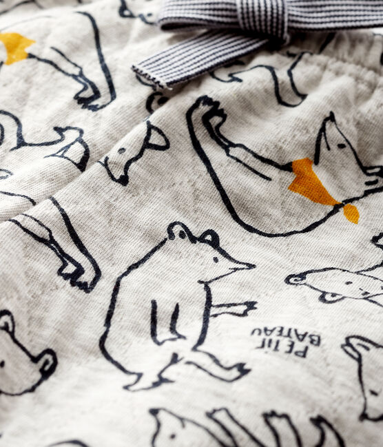 Baby-Hose aus Doppeljersey für Jungen grau BELUGA/weiss MULTICO