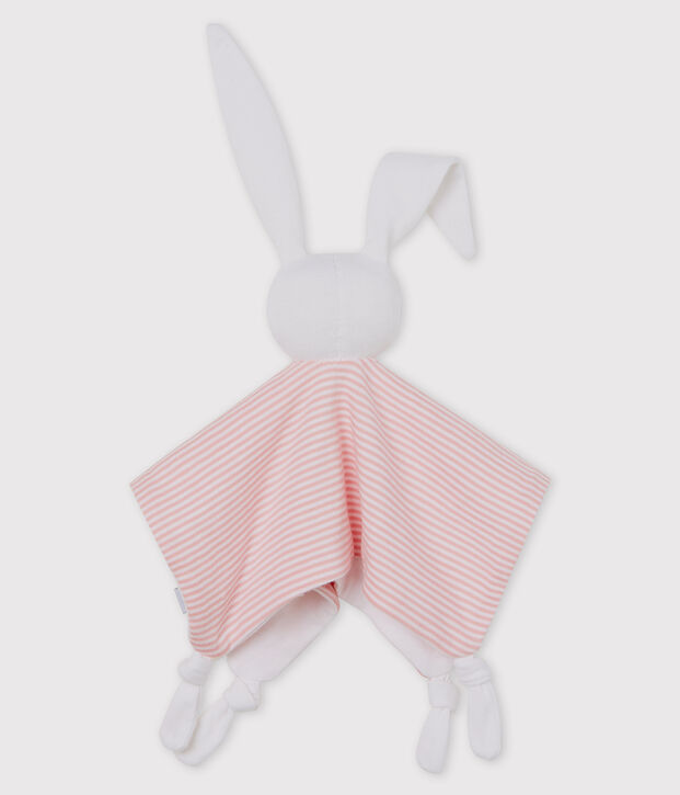 Baby-Kuschelh&auml;schen aus Baumwolle rosa/weiss