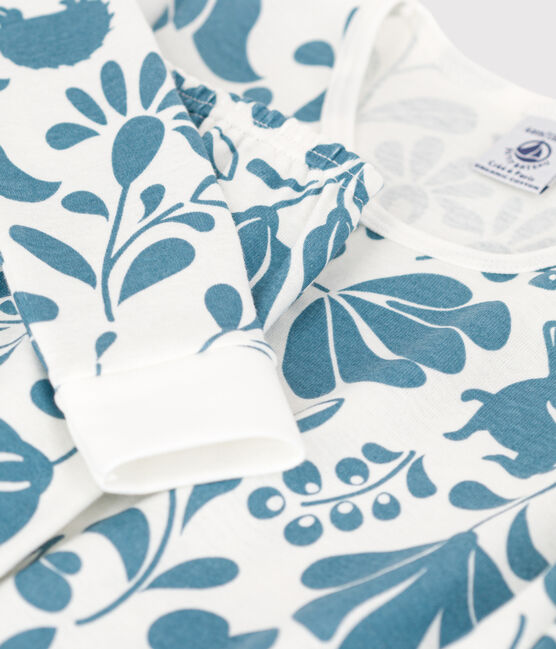 Kinderpyjama mit schmaler Passform aus Baumwolle mit Blumenmotiv weiss MARSHMALLOW/ ROVER