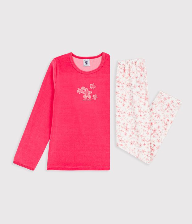 Pyjama  en velours rosa/vielfarbig