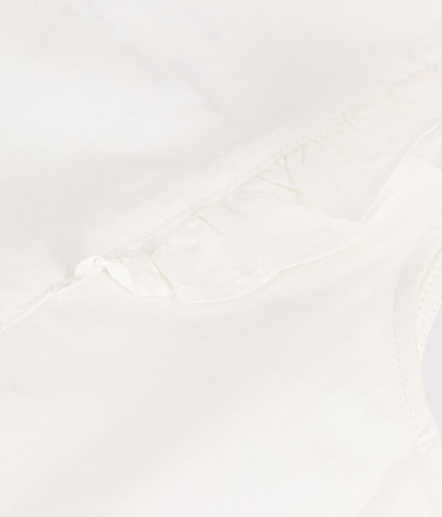 Festliches Kinderkleid aus Popeline f&uuml;r M&auml;dchen weiss
