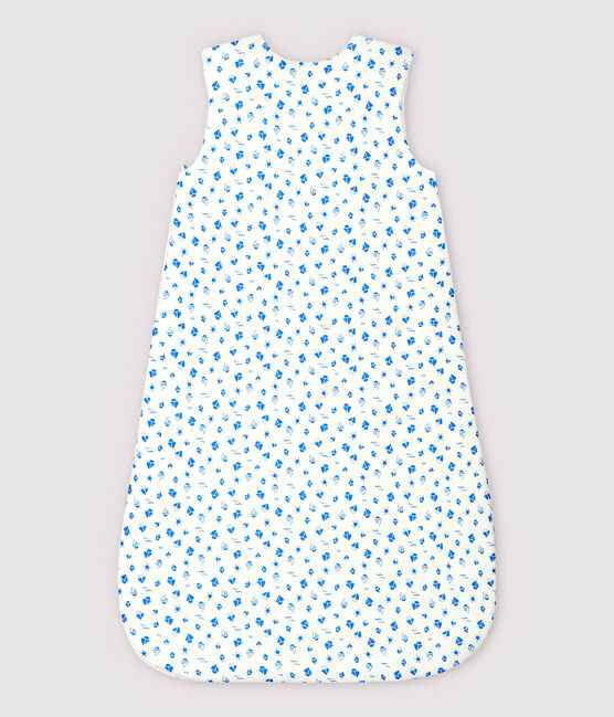 Baby-Schlafsack aus Bio-Baumwolle mit Boot-Motiv weiss MARSHMALLOW/blau COOL