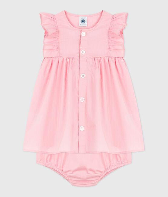 Schlichtes Babykleid und Pumphose aus Baumwolle rosa CHARME