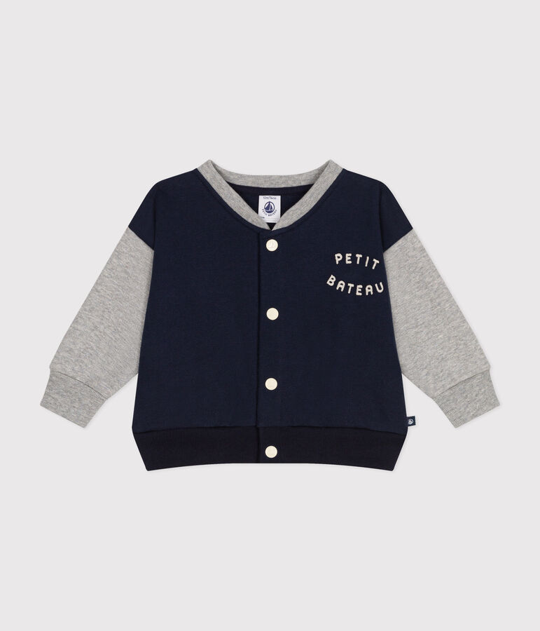 Baby-College-Jacke aus Molton. blau/grau