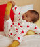 Langer wattierter Baby-Overall aus Baumwolle weiss MARSHMALLOW/rot TERKUIT