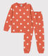 Kinderpyjama aus Molton mit Herzmuster für Mädchen
