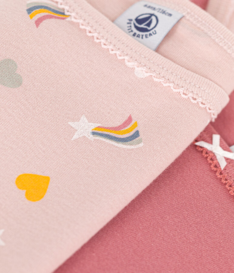 2er-Set Kinder-Spaghetti-Tops aus Baumwolle mit Herzmotiv vielfarbig