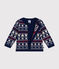 Baby-Cardigan aus Strick mit Wollanteil blau MEDIEVAL/weiss MULTICO