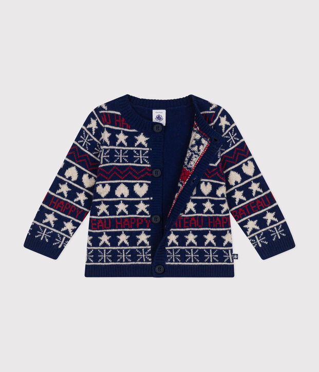 Baby-Strickjacke blau/vielfarbig