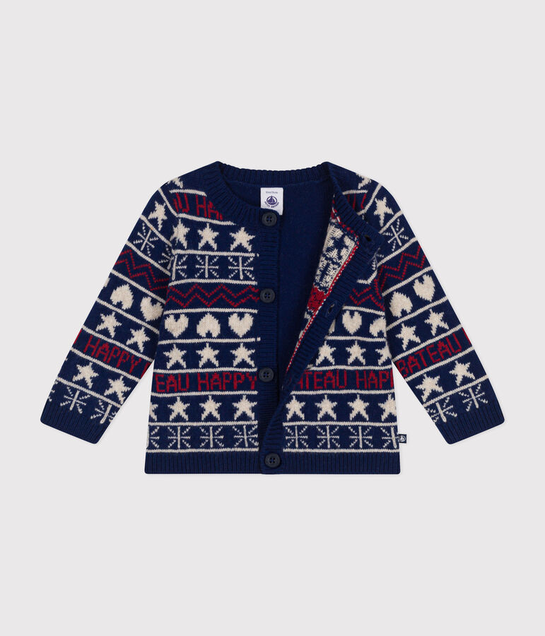 Baby-Strickjacke blau/vielfarbig