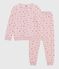 Kinder-Pyjama aus Nicki mit Blumenmotiv rosa JOLI/weiss MULTICO