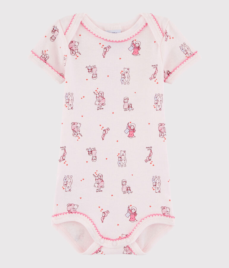 Kurz&auml;rmeliger Baby-Body M&auml;dchen rosa/vielfarbig