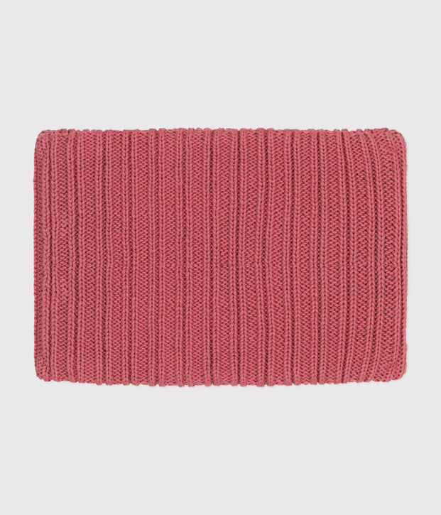 Kinder-Schlauchschal aus Strick mit Fleece-Futter rosa