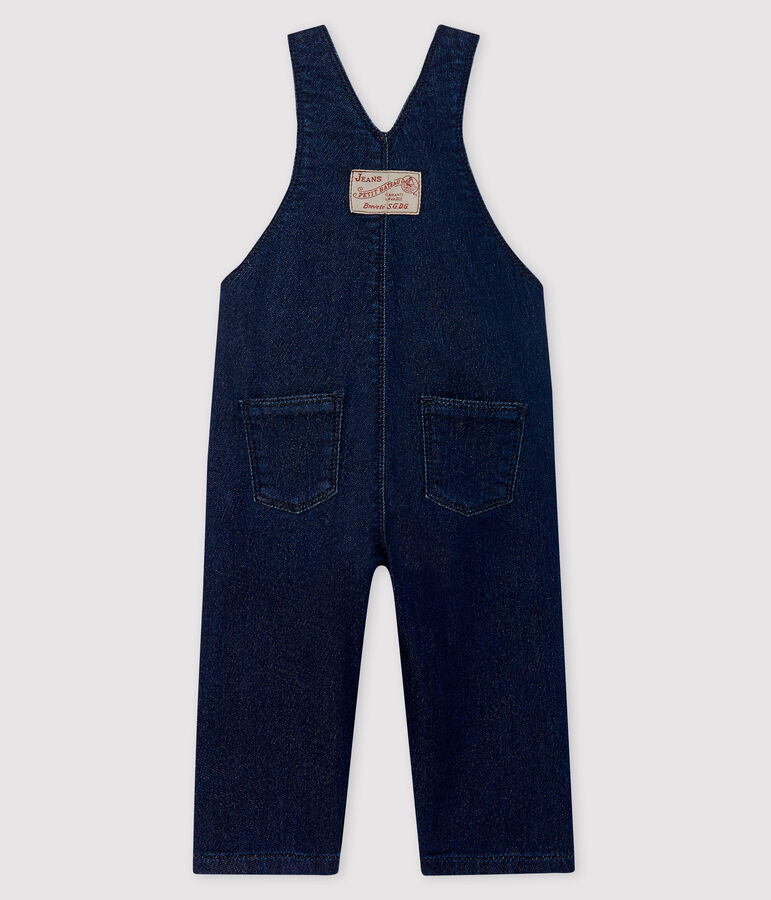 Lange Baby-Latzhose, Unisex, im Denim-Look. blau