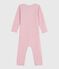 Langbeiniger Baby-Body aus Wolle und Baumwolle rosa