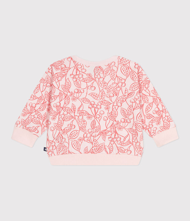 Baby-Sweatshirt aus Baumwolle mit rosa Kirschen rosa/rot