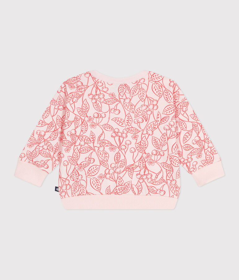 Baby-Sweatshirt aus Baumwolle mit rosa Kirschen rosa/rot