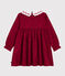 Langärmeliges Kinder-Kleid aus gemustertem Flanell rot AMARANTE/ TERKUIT