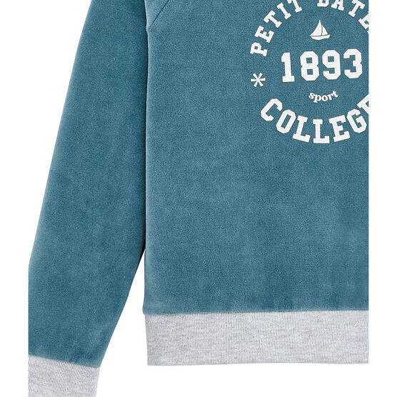 Mädchen Kind Sweatshirt blau Mozaik
