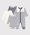 Set bestehend aus 1 Baby-Pyjama und 3 gestreiften Bodys variante 1