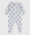 Baby-Strampler aus Nicki mit Hundemotiv grau POUSSIERE/ ROVER