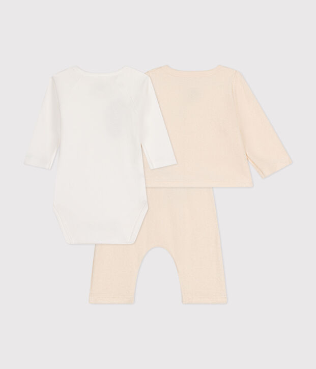 3er-Set aus Frottee f&uuml;r Baby naturfarben