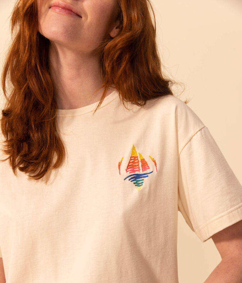 Damen-T-Shirt LE BOXY aus Baumwolle naturfarben AVALANCHE